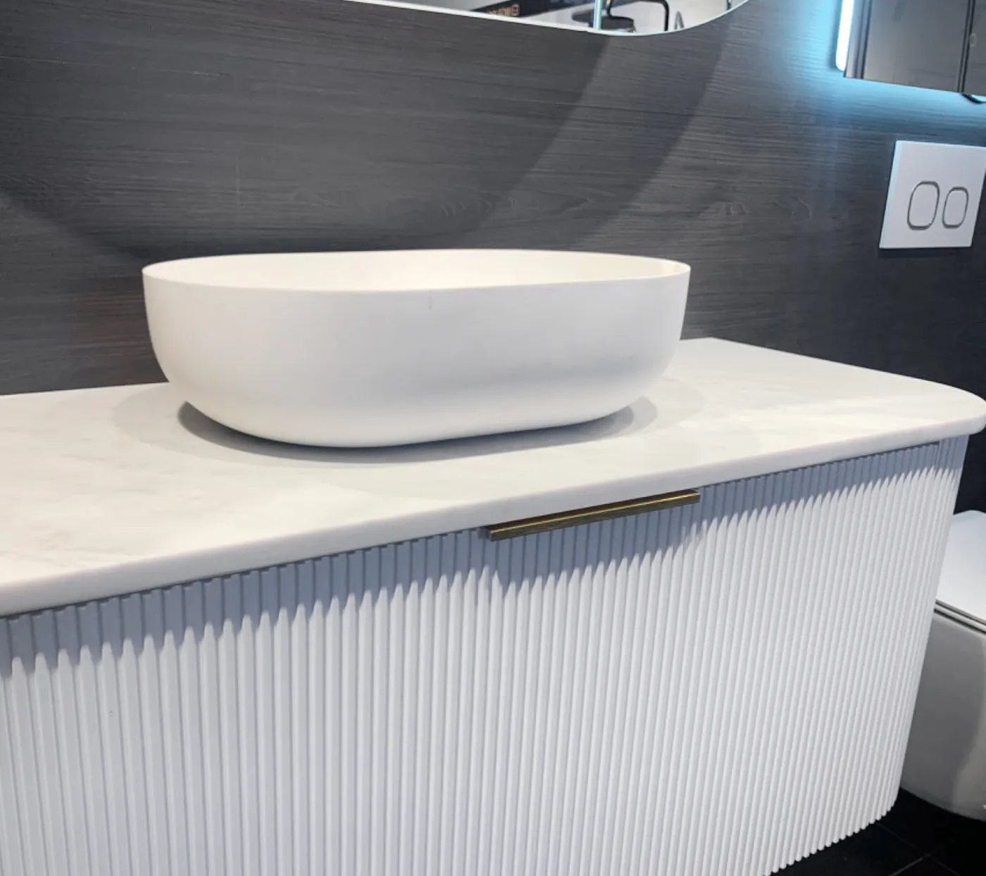 5035 Portofino Solid Surface 500x345x140 Matte White Basin NF