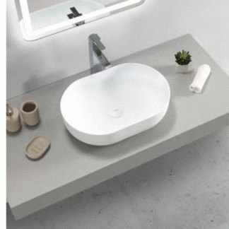5035 Portofino Solid Surface 500x345x140 Matte White Basin NF
