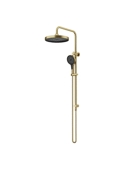 3 Packs Brushed Gold-Twin Shower On Rail