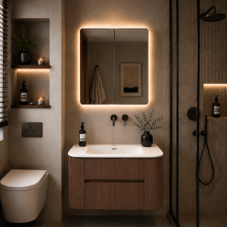 A Ravello Modern Wall Hung Vanity Plywood Cabinet LK-RA900W-MO