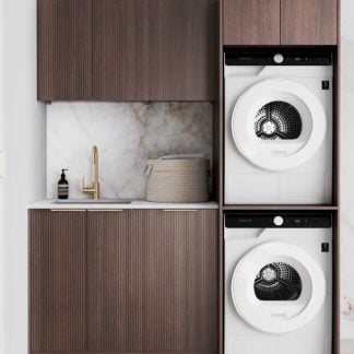 Havana Fluted Sable Walnut Laundry Kit 1715x600x2100
